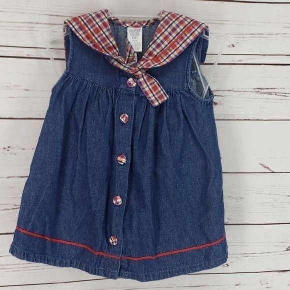 Class Club Baby vtg 90s Blue Jean Button Up dress - Picture 2 of 6